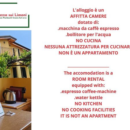 La Terrazza Sui Limoni - Suite Degli Ospiti - Mare, Escursioni A Piedi O Bike, Falesie Per Arrampicate Cisano sul Neva Eksteriør bilde